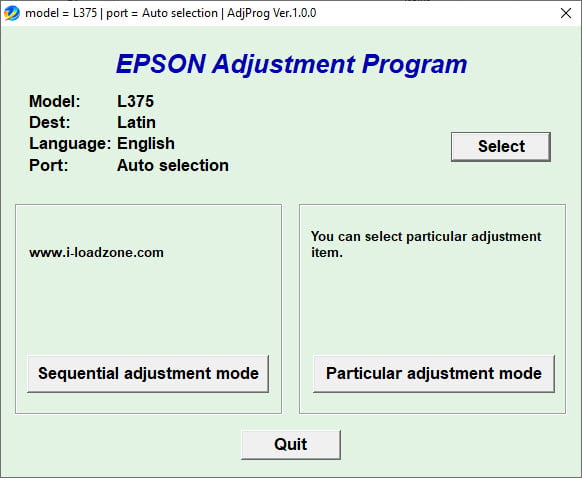 Epson Adjustment Program L375 L475 (Latin)