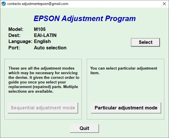 Epson Adjustment Program M105 M205 (EAI/LATIN)