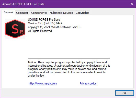 MAGIX SOUND FORGE Pro Suite 15.0.0.27