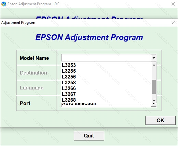 Epson L1218 L1258 L1259 L3218 L3219 L3251 L3253 L3255 L3256 L3258 L3266 L3267 L3268 L3269 L5298 Adjustment Program