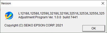 Epson L1218 L1258 L1259 L3218 L3219 L3251 L3253 L3255 L3256 L3258 L3266 L3267 L3268 L3269 L5298 Adjustment Program
